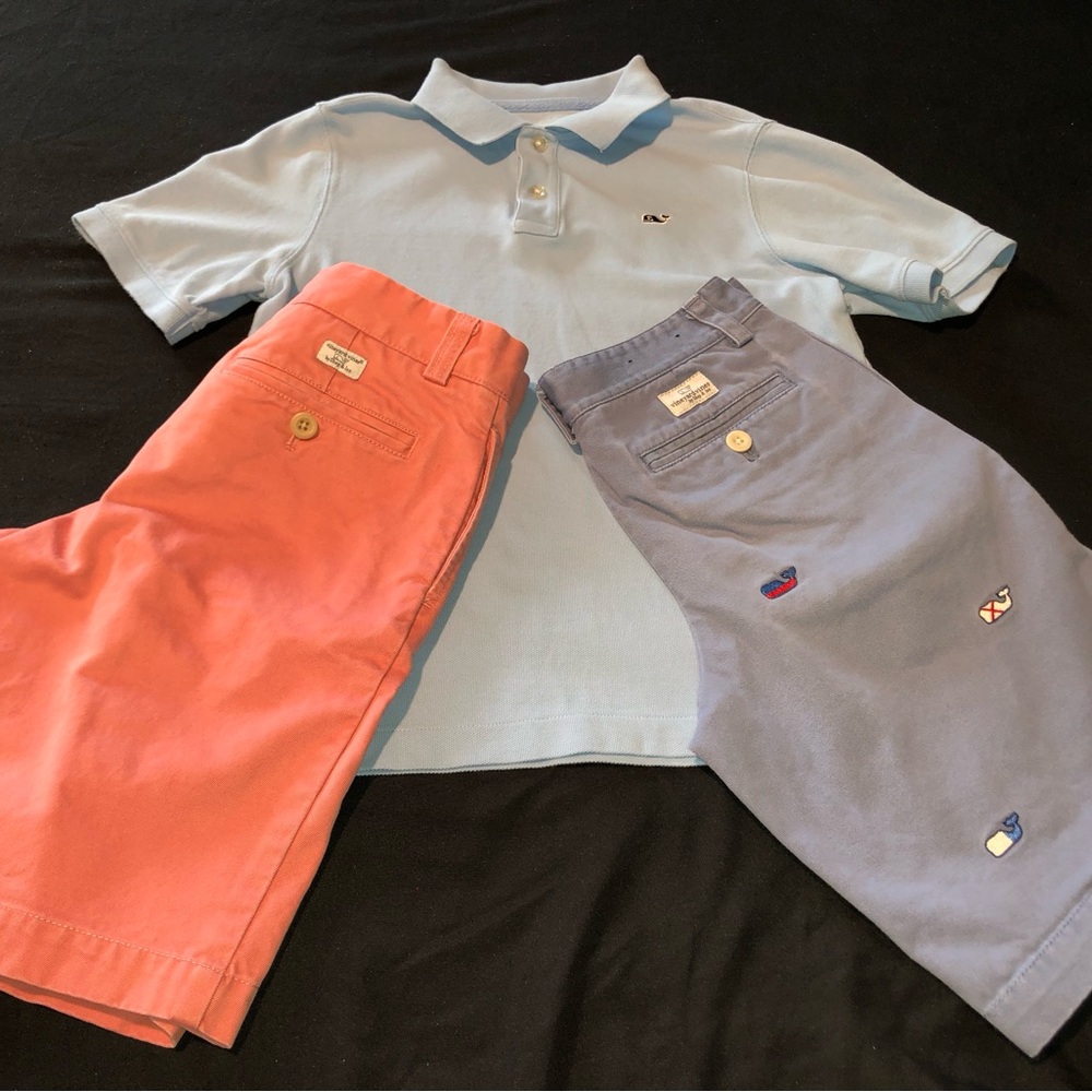 Vineyard Vines Light Blue Polo Shirt with 2 Pairs of Vineyard Vines Shorts